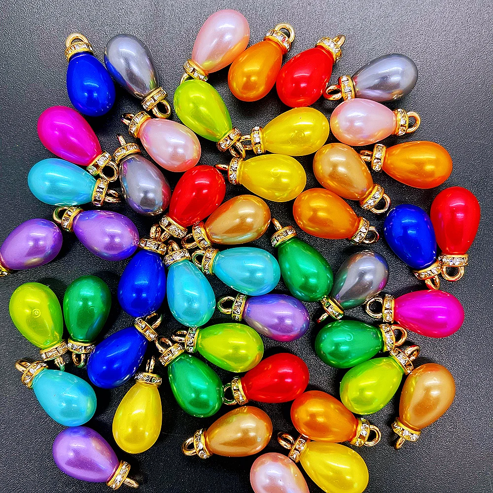 Mini perles acryliques multicolores  10x20mm  pendentif goutte d'eau  perles  breloques  boucles