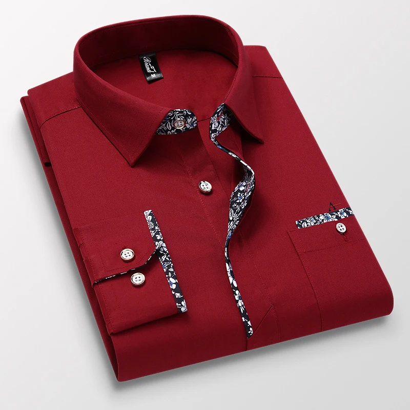 2020 New Brand Men Shirts Cotton Fashion Long Sleeve Casual Shirt Tops Floral Print Embroidery Dress Men Blouses  aramy camisate