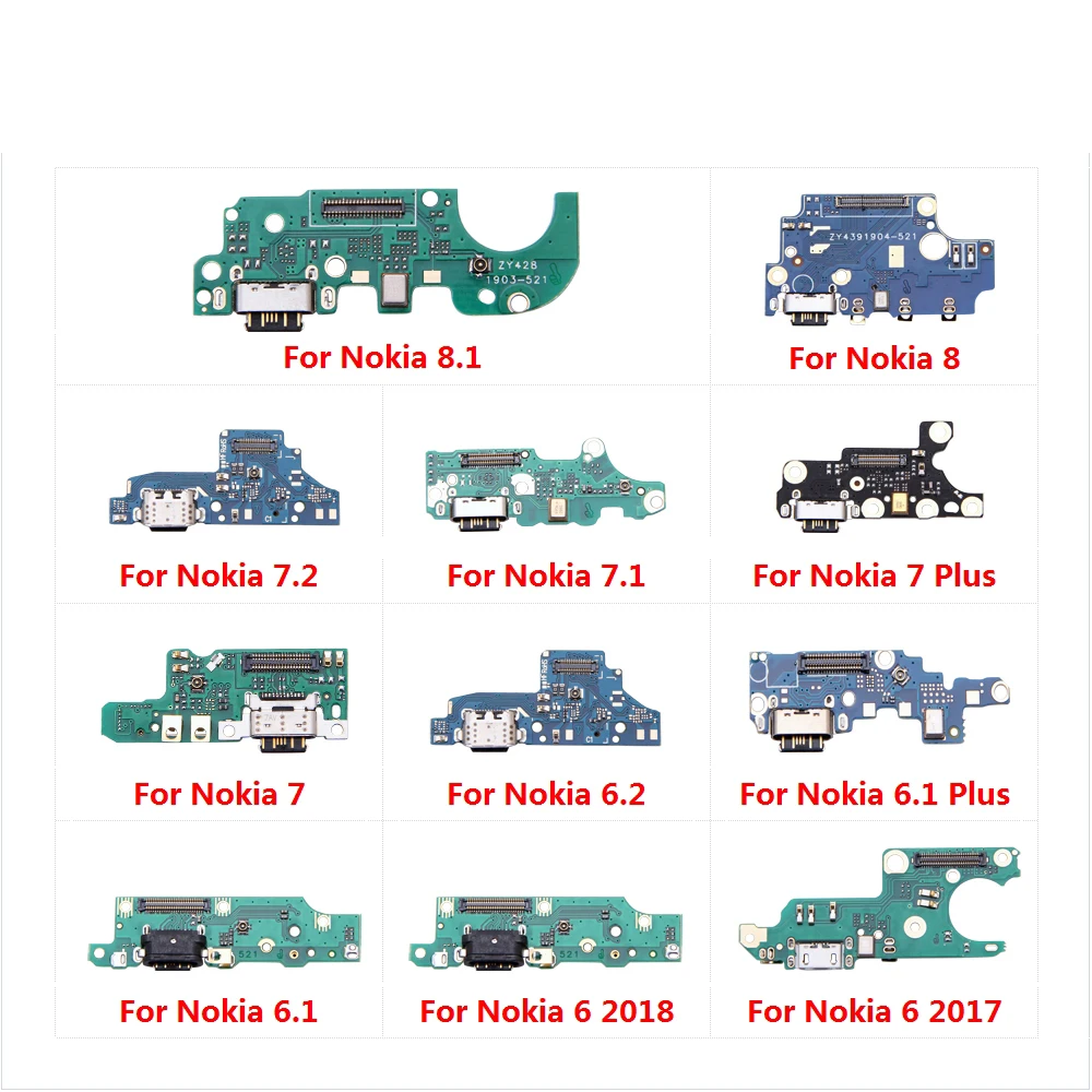 

5pcs/lot Charging Flex Cable With Microphone For Nokia 6.1 7 Plus 8.1 8 7.2 7.1 6.2 Mic Charger Port Dock Connector Board