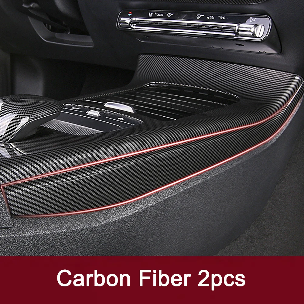 Carbon Fiber Для Mercedes Benz A Class W177 V177 A180 A200 A220 A250+ панель для центральной консоли автомобиля, Боковое покрытие, декоративные полоски, наклейка - Название цвета: Carbon Fiber