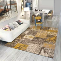 american style retro rug blue yellow black multi color panel ethnic style carpet living room bedroom bed blanket bath mat