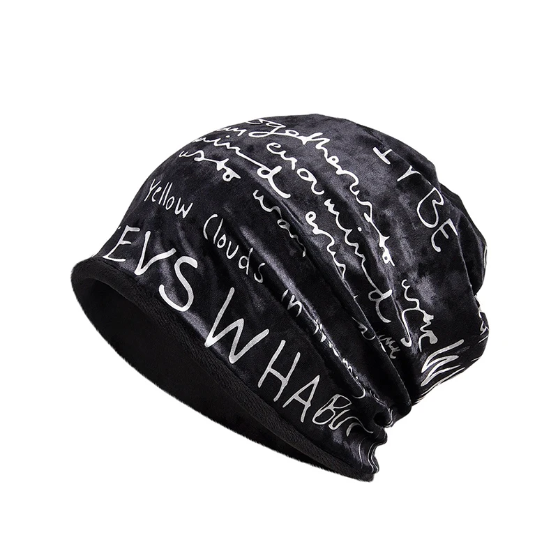 

2021 New Dual-use Bib Hat Winter Women's Letters Plus Velvet Outdoor Riding Ski Warm Hood designer bonnets wholesale