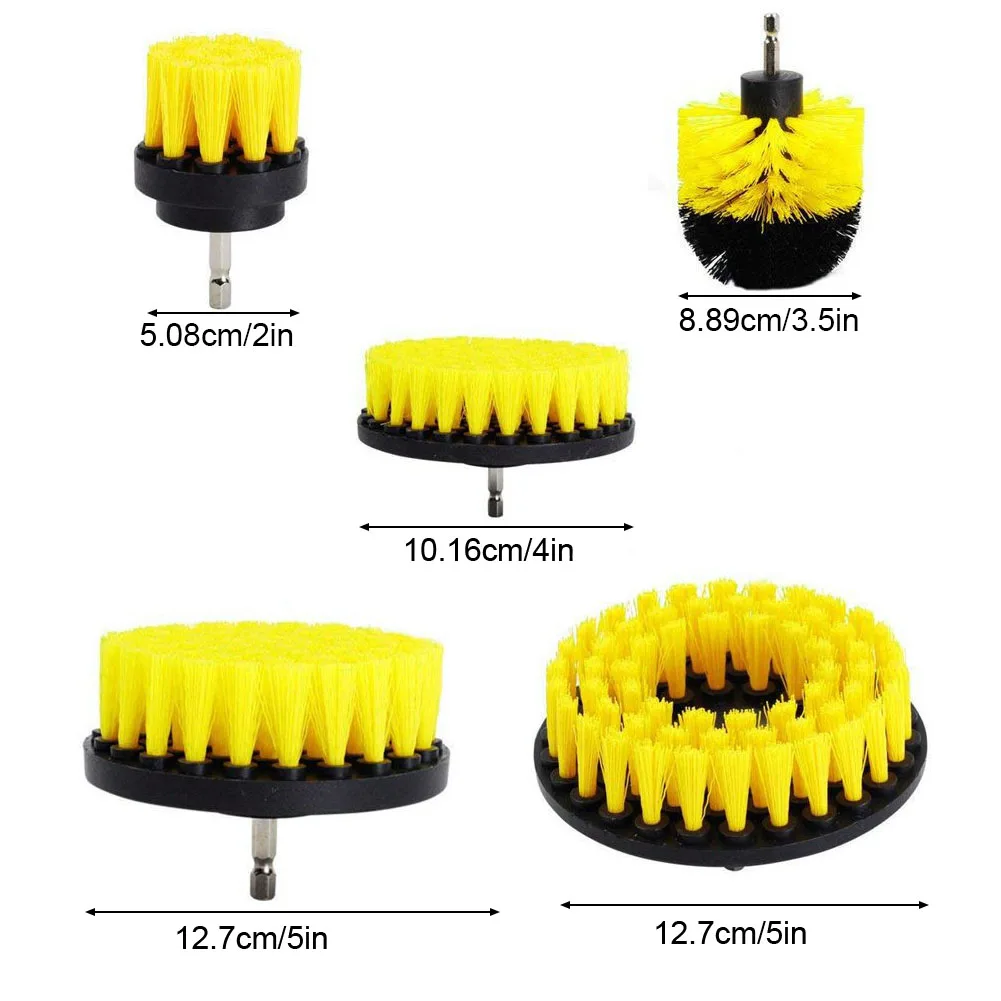 

5pcs Cleaning Tool Power Scrubber Drill Brush Attachment Set Bathroom Surface For Carpet Practical Car Detailing Home Universal