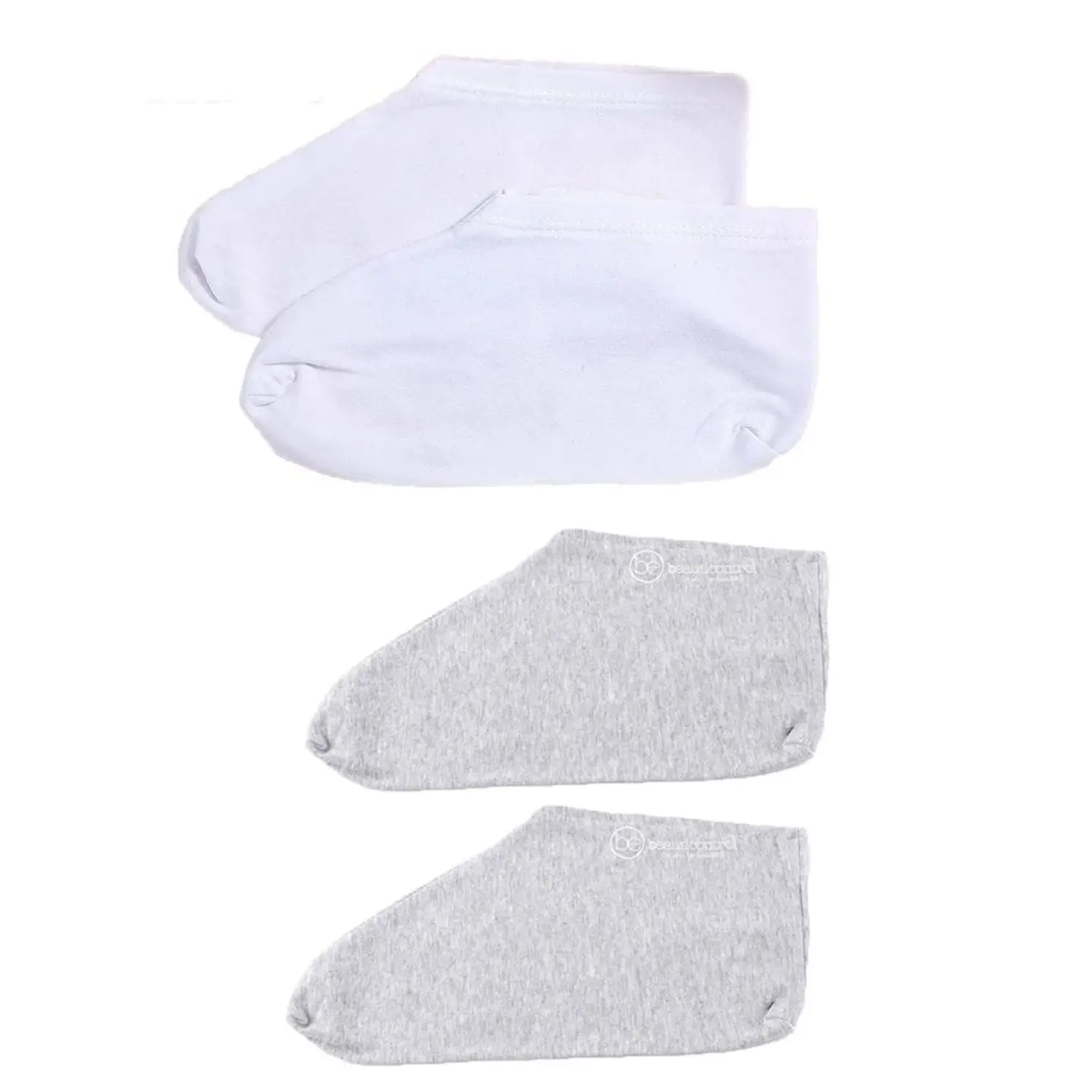 

2Pairs Rough Skin Soft for Skin Care Dry Feet Moisturizing Socks Overnight Moisture Spa Socks White Grey