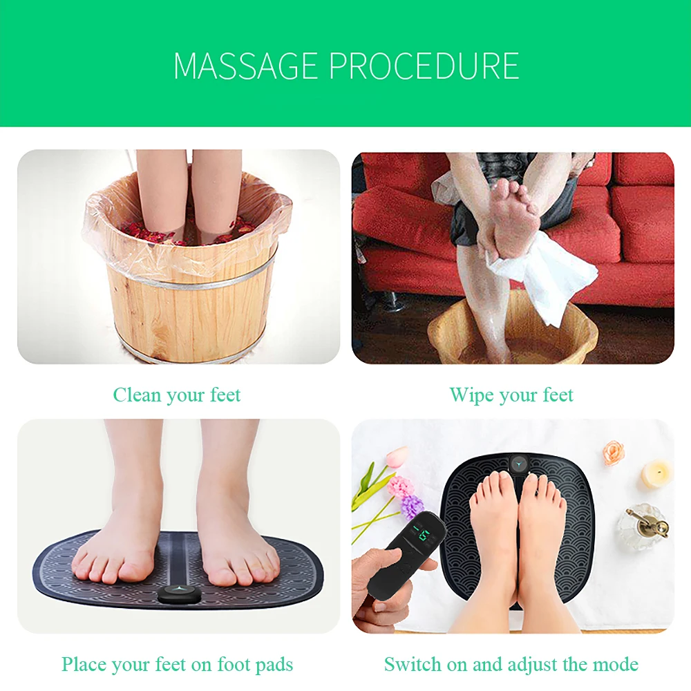 Электрический массажный коврик для ступней стимулятор мышц ног улучшает