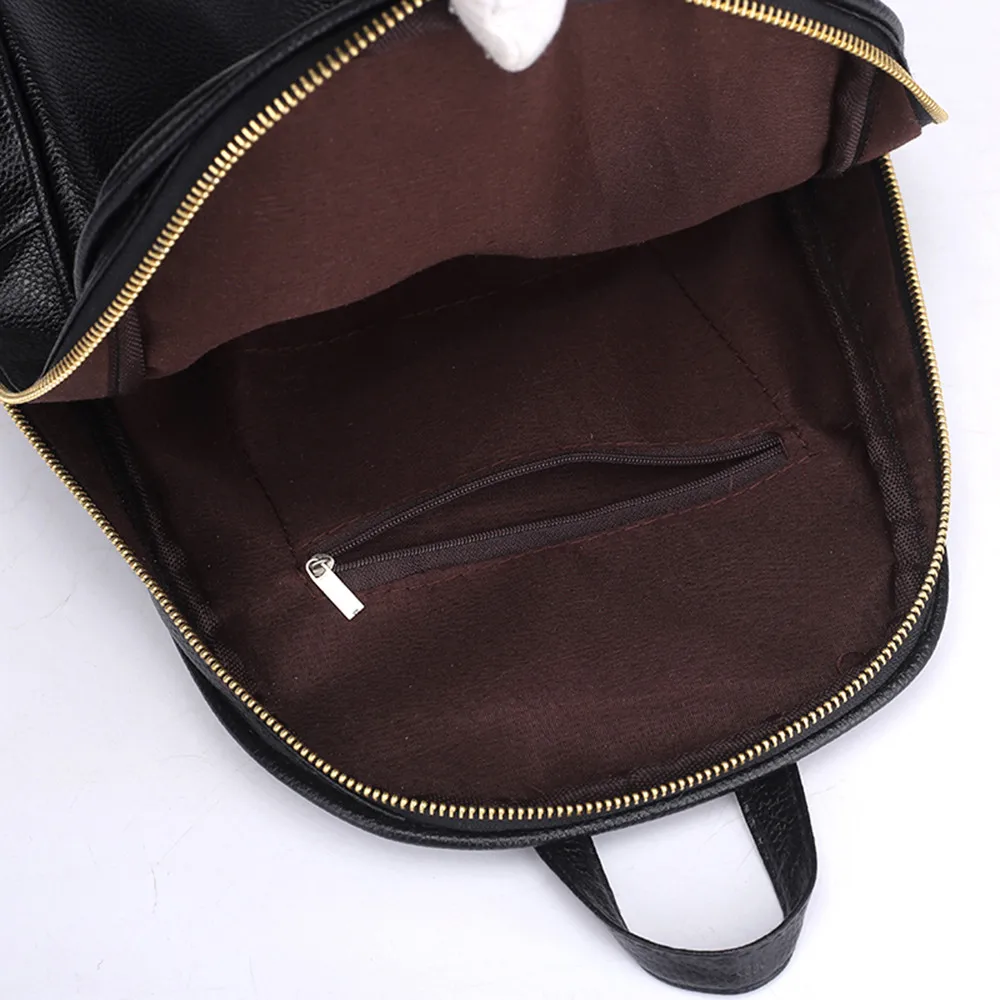 

Vintage Backpack For Women Small Zipper Retro Backpacks Soft Pu Leather Daypack Multi-function Bag Ladies Casual Travel Bag
