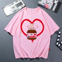 2022 hot sale love nutella graphic t shirts women aesthetic clothes summer fashion tshirt femme tumblr tops tee shirt