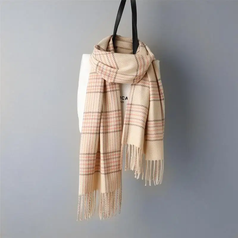 Шарф женский плед твердый кашемир шарфы с кисточкой леди весна осень тонкий