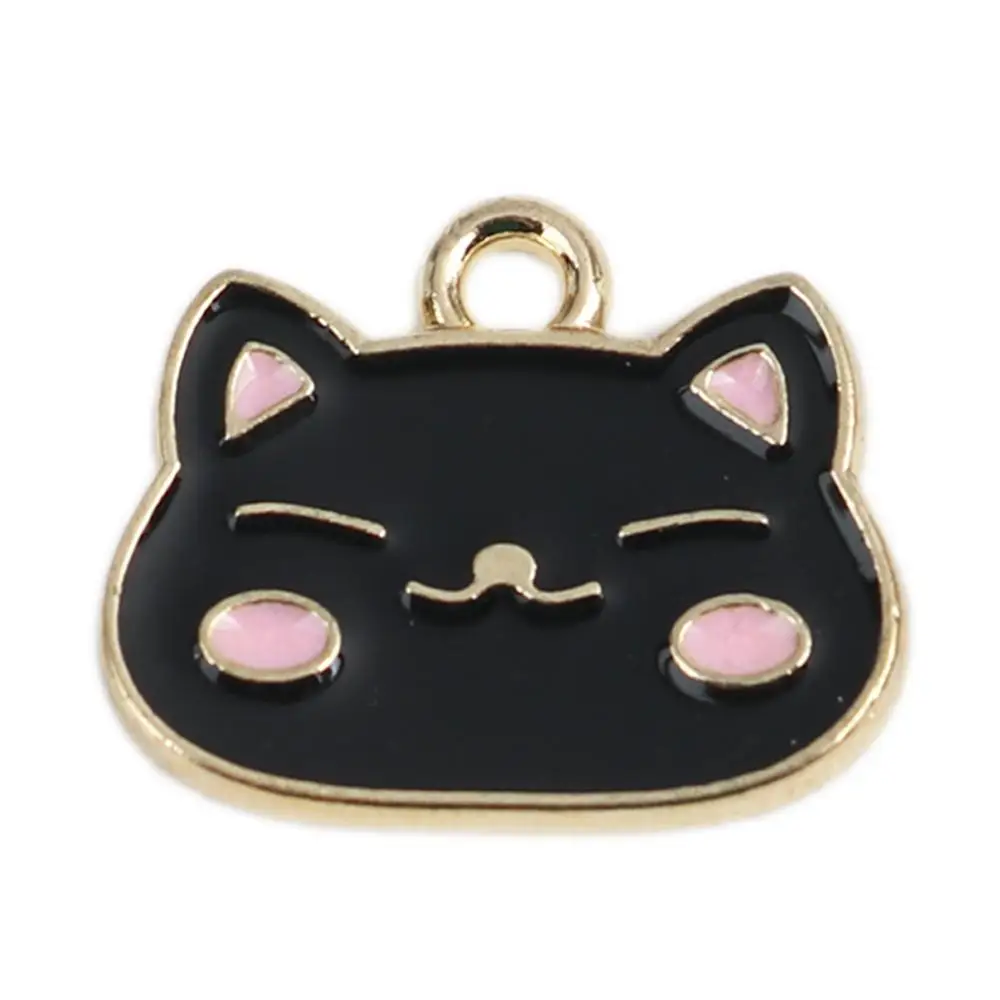 Doreen Box Очаровательные Подвески из цинкового сплава кот животное золото/черная