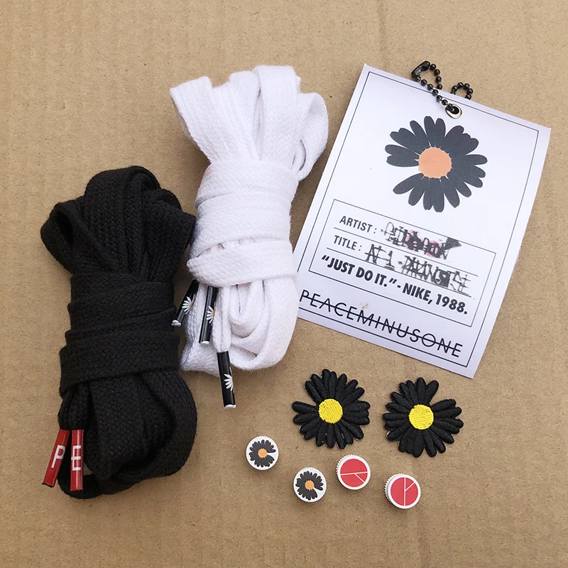 

PEACEMINUSONE X GD AF1 Daisy anti-war black and white shoes buckle DIY tags Para noise 2.0 air force one men's and women's