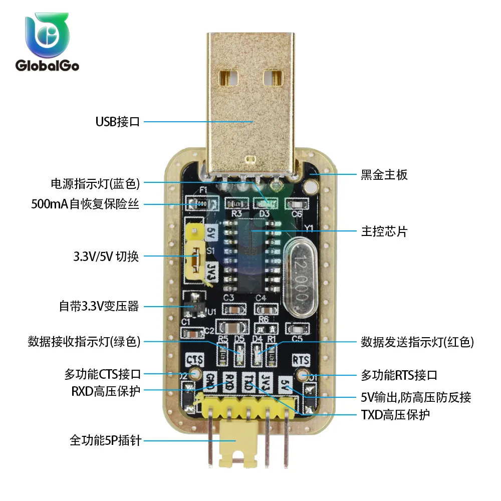 Модуль CH340 вместо PL2303 модуль CH340G RS232 в TTL обновлён с USB на последовательный порт