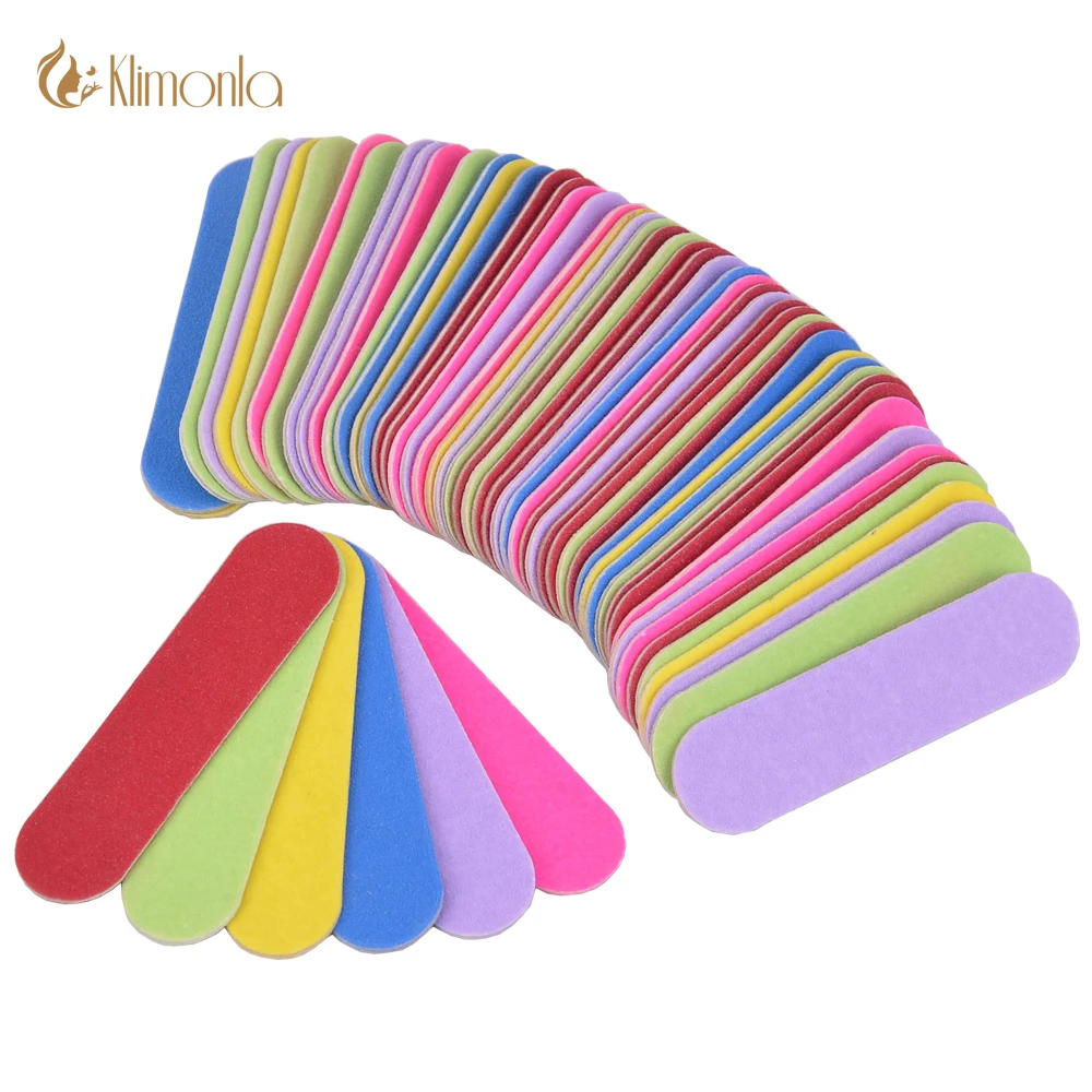 

50Pcs/100Pcs Professional Wooden Nail File 240/240 Sandpaper Nail Art Colorful 6*1.5cm Double-Side Sanding Manicure Tool Files