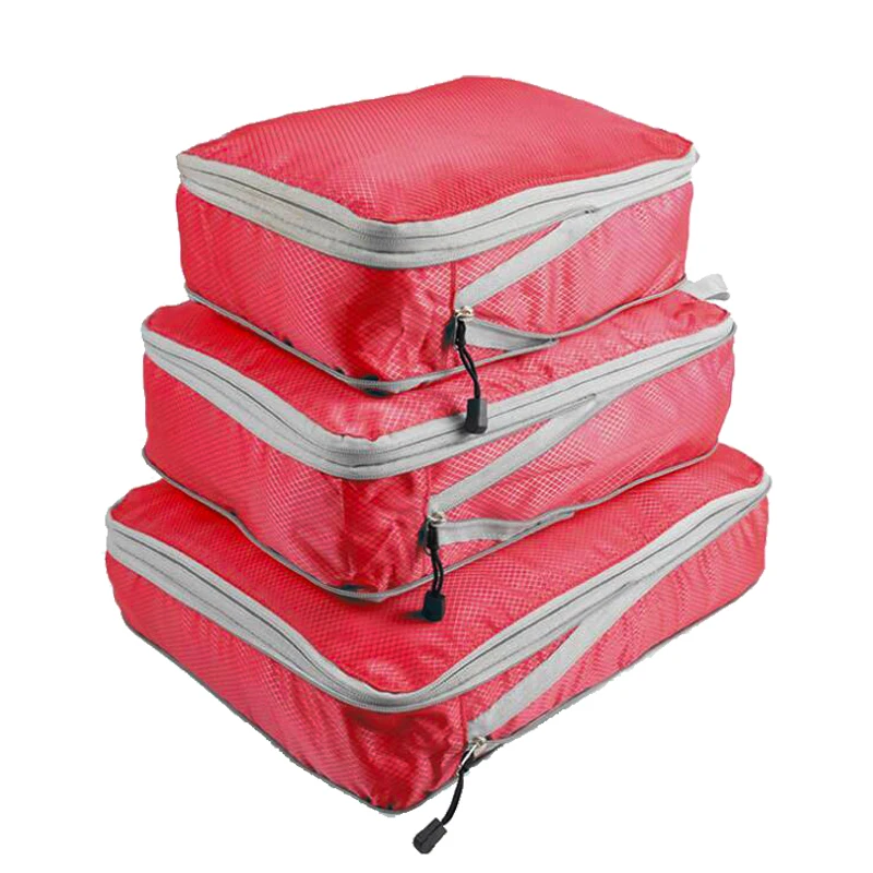 

Rantion 3pcs/set Compression Packing Cubes Travel Storage Bag Luggage Suitcase Organizer Set Foldable Waterproof Nylon Material