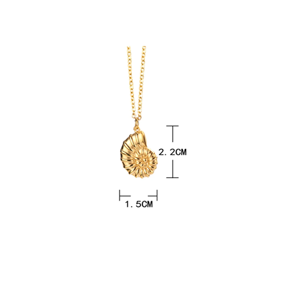 

Spiral Conch Pendant Necklace For Women 316L Stainless Steel Vintage Chic Clavicle Chain Ocean Beach Necklaces Fashion Jewelry
