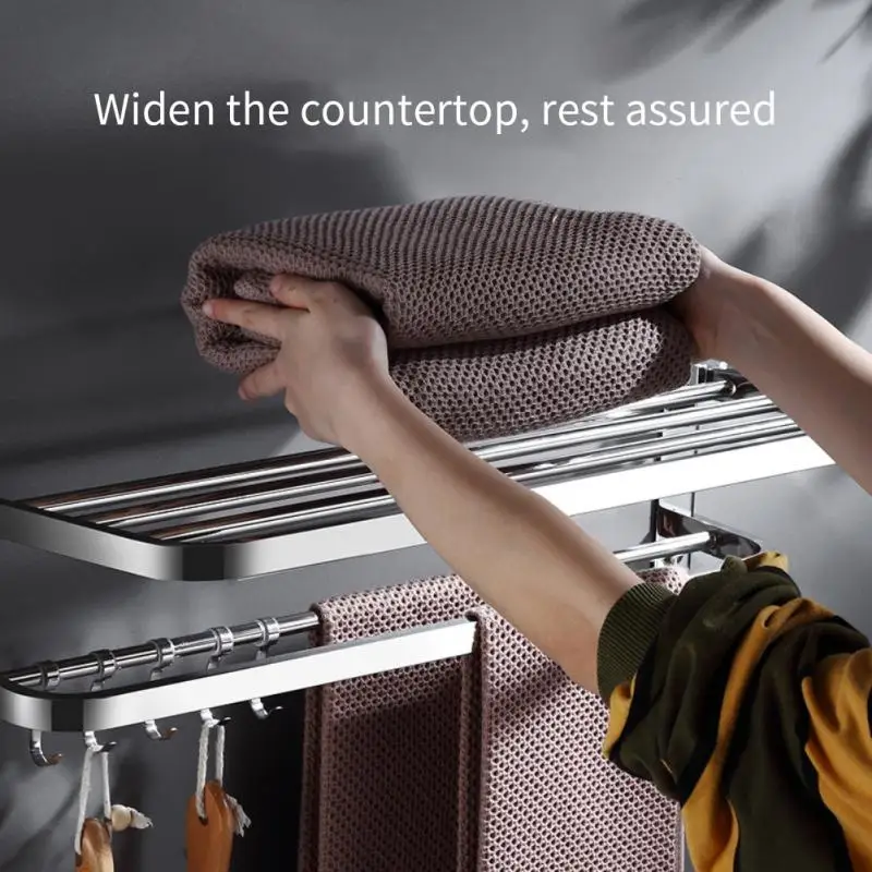 Вешалка для полотенец 60 см Матовая Серебристая двойная вешалка в ванную комнату