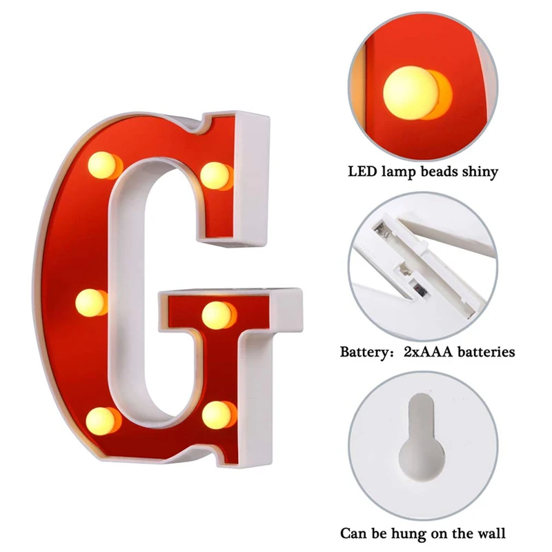 LED Marquee Letter Lights 26 Alphabet Night Lamp for Birthday Party Home Bar Decor S7 #5 | Дом и сад