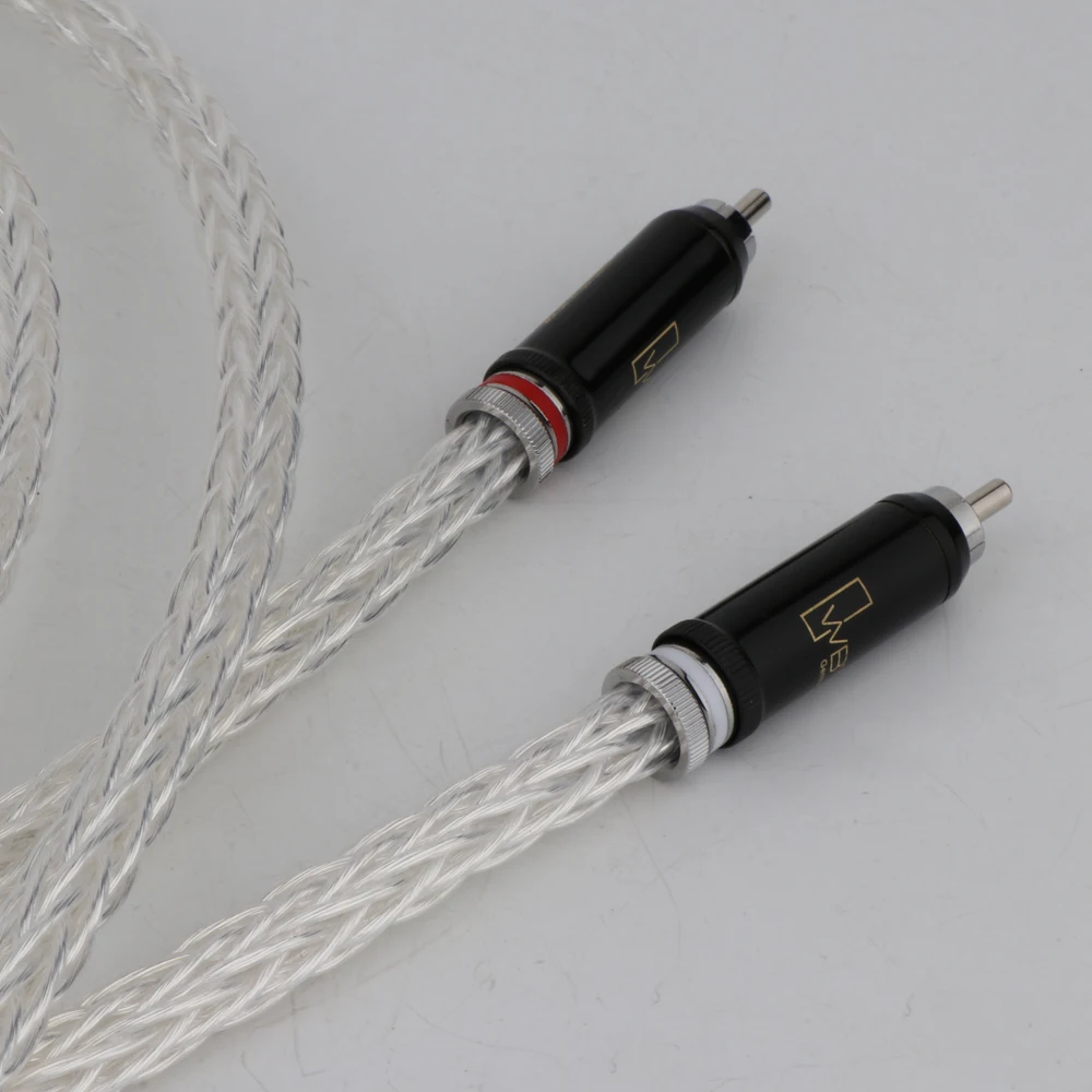 Hi-End 8AG посеребренный OCC 16-жильный аудиокабель с WBT RCA разъемом кабель HIFI 2RCA к кабелю