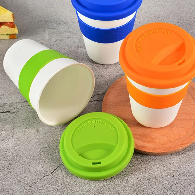 

NEW 1PC New 400ml Reusable Heat Insulated Ceramic Travel Mugs Tea Coffee Travel Mug Cup with Non-slip Sleeve and Silicone Lid