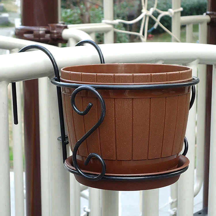 

Hanging Flower Pot Stand Rack Deck Rail Balcony Fence Planter Flower Pot Railing Shelf Flower Pots Holder