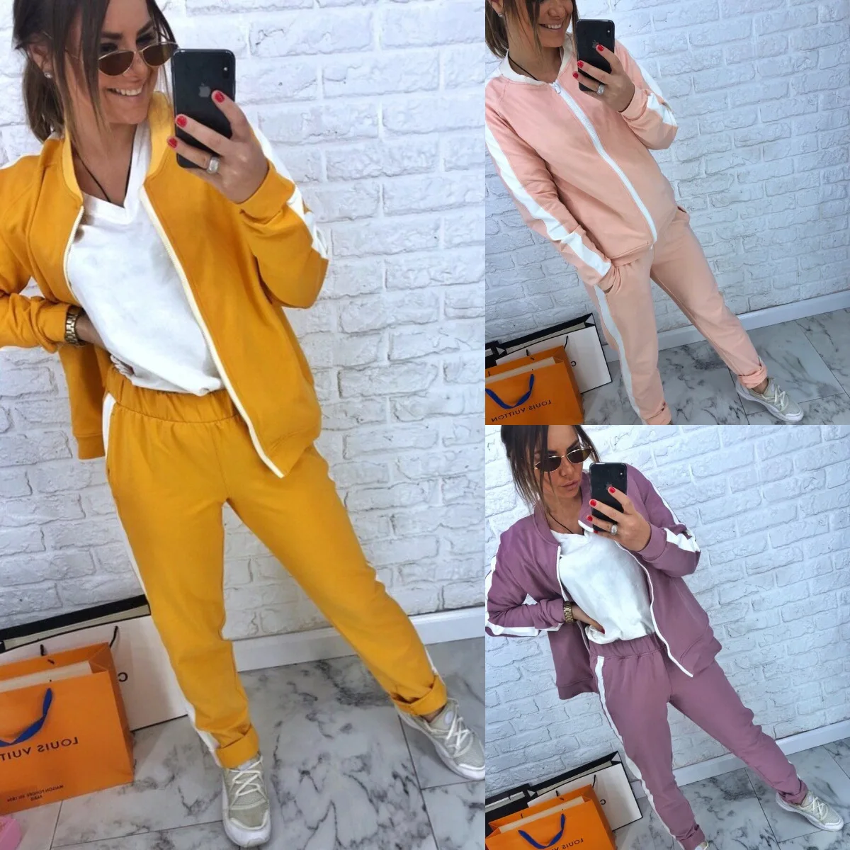 Новый весенне осенний комплект из двух предметов 2019 куртка на молнии с длинными