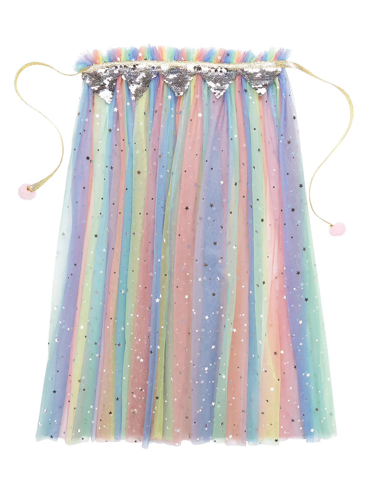 Kids Girls Sparkling Sequins Tulle Princess Cloak Capes Lightweight Halloween Birthday Party Costumes Dress Up | Тематическая