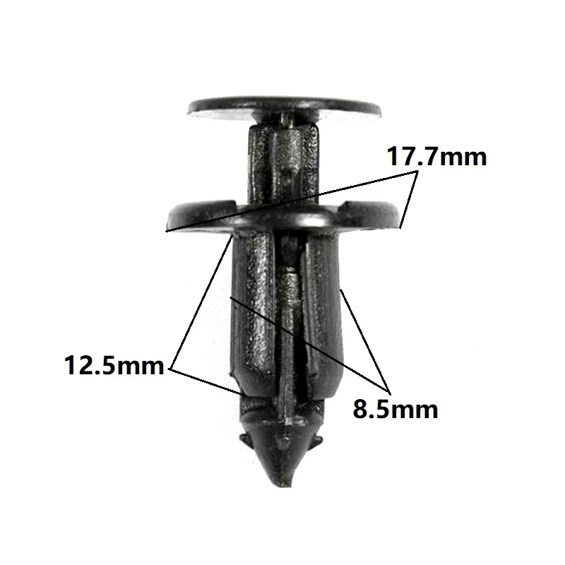 100PCS Автомобильные аксессуары для комплектов Toyota, коробка для авто, пластиковый бампер, крыло, багажник, удерживающий зажим, черный, застежка, заклепки - Название цвета: 100PCS