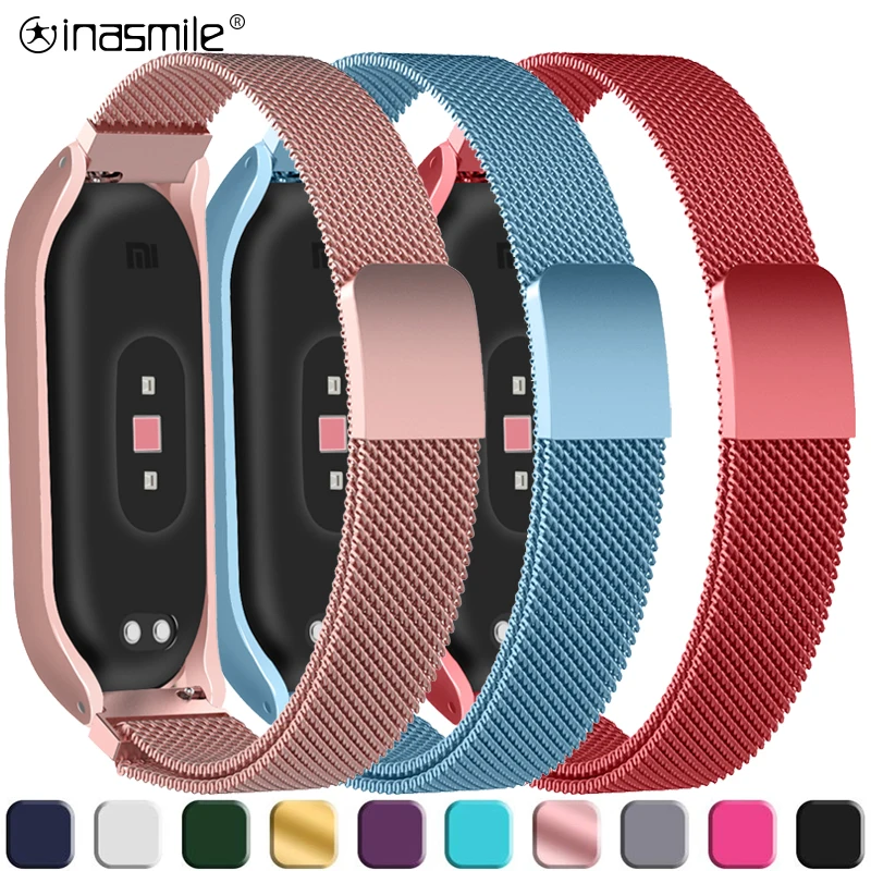 Сказочные Смарт-часы, браслет на запястье для Xiaomi mi, ремешок 3 pulseira, металлический нержавеющий ремешок для Xiaomi mi, браслет 4 correa mi band 3 4