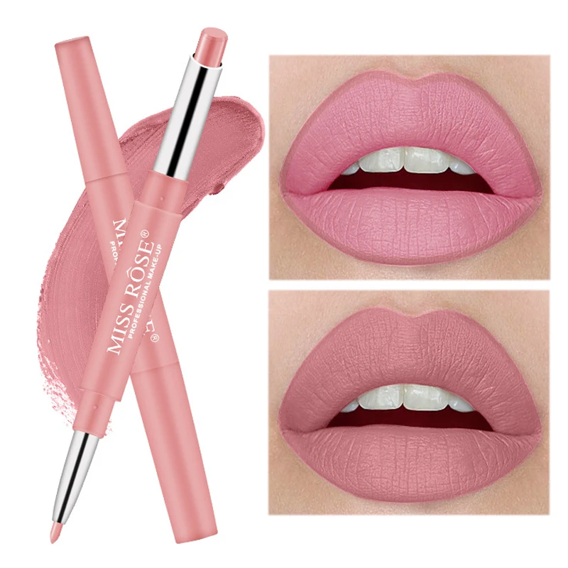 MISS ROSE 2в1 матовая губная помада карандаш для женщин водостойкая Обнаженная