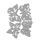 4 серебряные металлические штампы в форме бабочки, трафареты для тиснения, ремесло, штамп, форма, сделай сам, поздравительная открытка, украшение комнаты