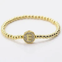 new stainless steel letter beads bracelet men women fashion 26 alphabets strand gold name 4mm bangle for female couples jewelry