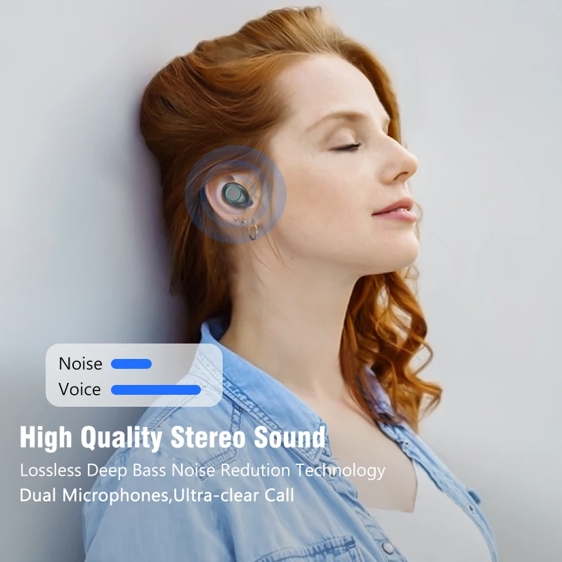 2019 TWS Bluetooth наушники 5 0 6D стерео беспроводные IPX6 водонепроницаемая Спортивная