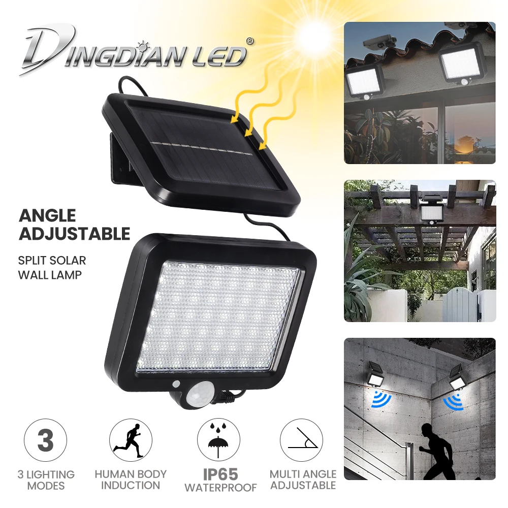 

Солнечный светодиодный настенный светильник 30 светодиодный/COB открытый солнечный светильник ы садовый светильник уличный Фонари, Разделение дизайн, светильник ing Управление, 3 режима