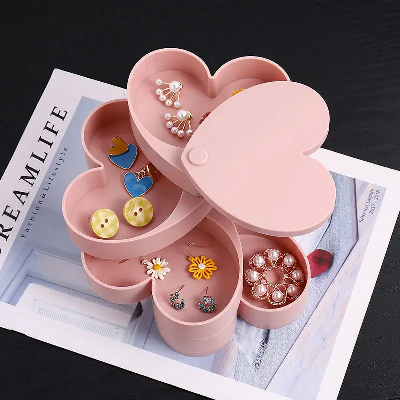 

Multifunctional Rotating Jewelry Storage Box Rack Dressing Table Finishing Earrings Earrings Ring Jewelry Storage Multi-layer