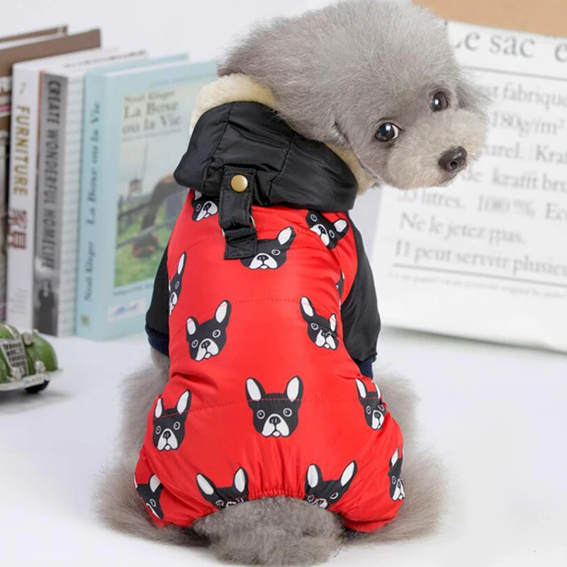 Новые костюмы французского бульдога для собак зимняя теплая пуховая куртка