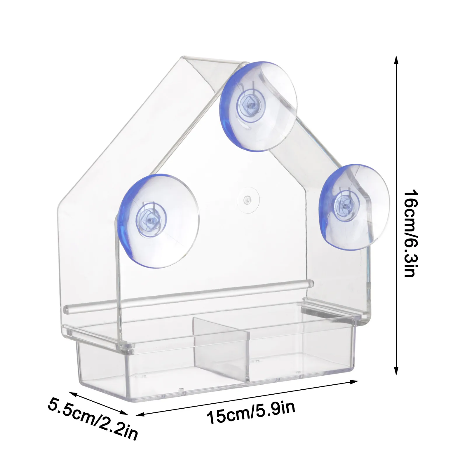 

Creative Window Bird Feeders Clear Glass Window Viewing Bird Feed Hotel Table Peanut Hanging Suction For Pet Birds Outdoor