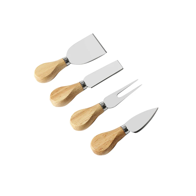 

Wood Handle Sets Bard Oak Pizza Butter Cheese Slicer Cutter Multifunction Fork Shovel Stainless Steel Kitchen Dessert Tool