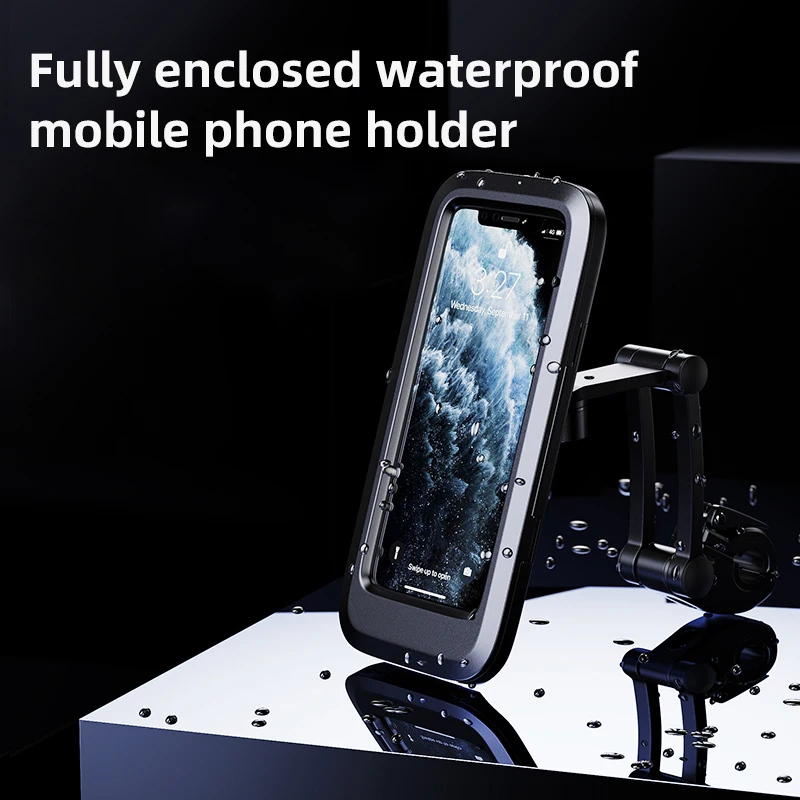 waterproof bike phone holder case universal motorcycle bicycle mount 360 rotation adjustable handlebar clip stand dust and drop free global shipping