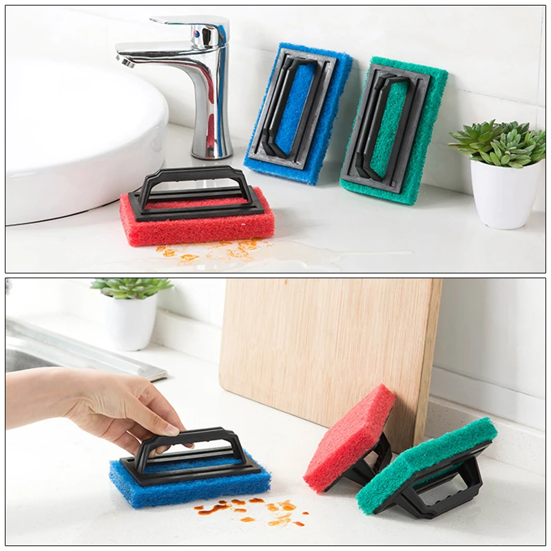 Кухонный пояс для уборки Ручка Губка Нижняя Чистящая Щетка сильная