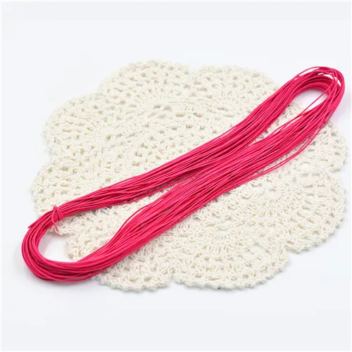 Rose red 1 мм Красочные высокоэластичные ленты Линия Веревка Ювелирные браслеты бусины изготовление одежды бирка DIY ремесла поставка аксессуары 5 метров - Цвет: Rose red