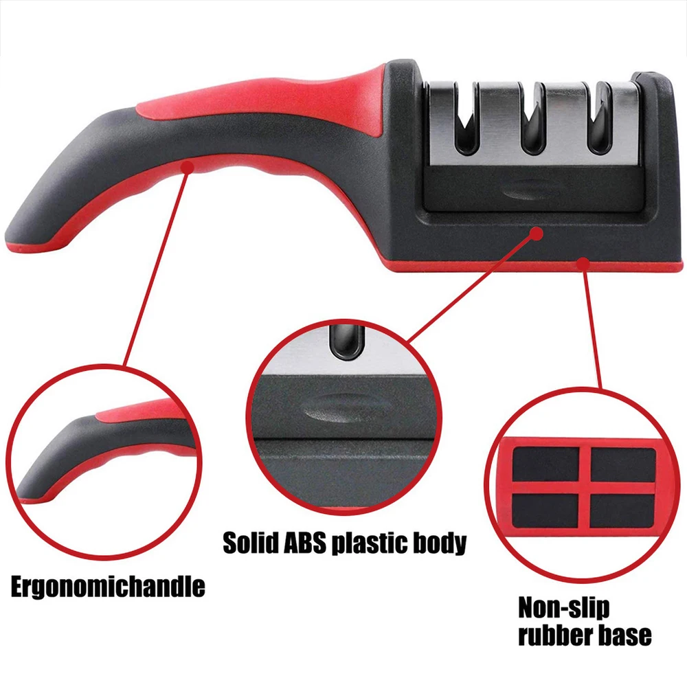 3 ступенчатая точилка для кухонных ножей профессиональный точильный камень