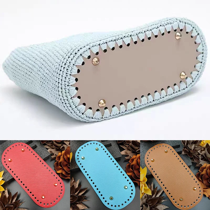 Новый овальной формы с нижней частью для вязаная сумка PU кожаная аксессуары