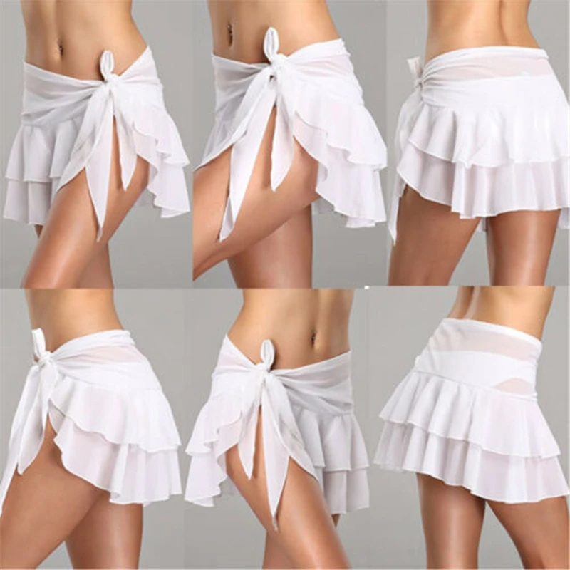 Летний женский сексуальный пляжный накидка бикини купальник саронг юбка парео -