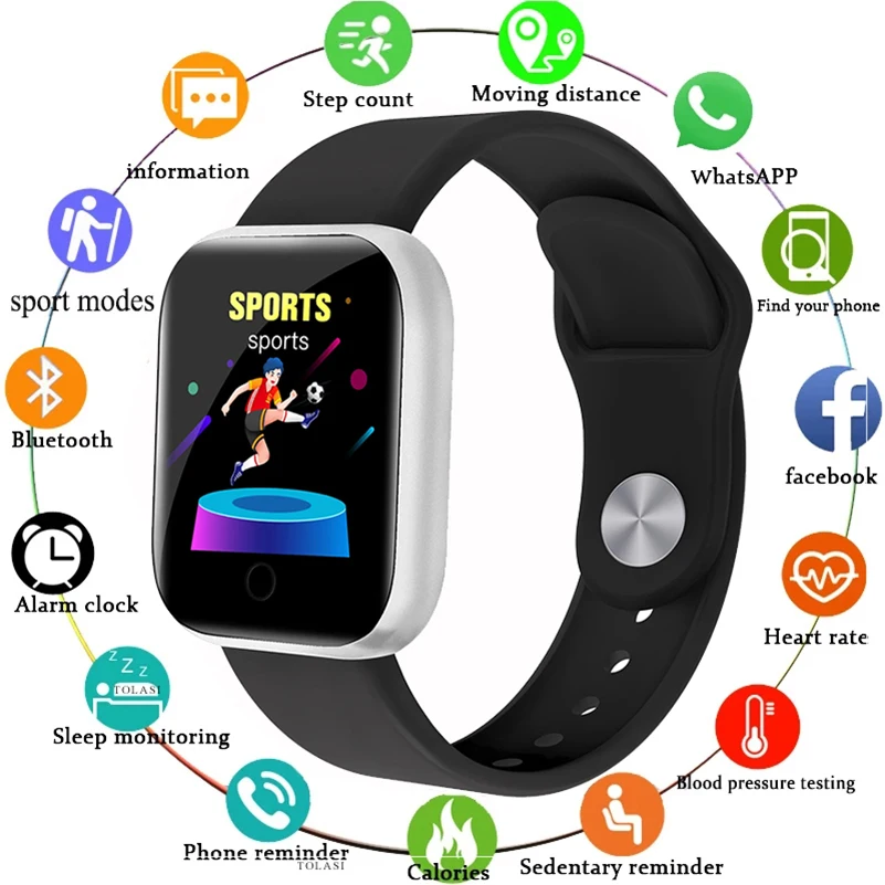 

Smart Watch Men Women Sport Bluetooth Wristband Blood Pressure Count Monitoring Heart Rate Fitness Bracelet Tracker Y68