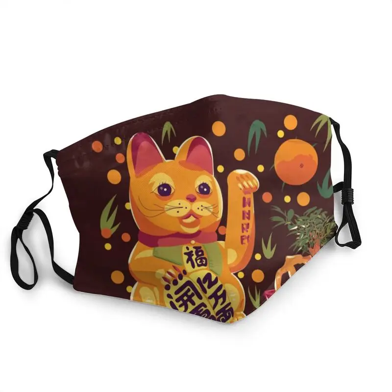 

Манэки-нэко \ дышащие взрослые Lucky Cat лицевая маска против пыли Защитная крышка респиратор Рот-муфельная печь