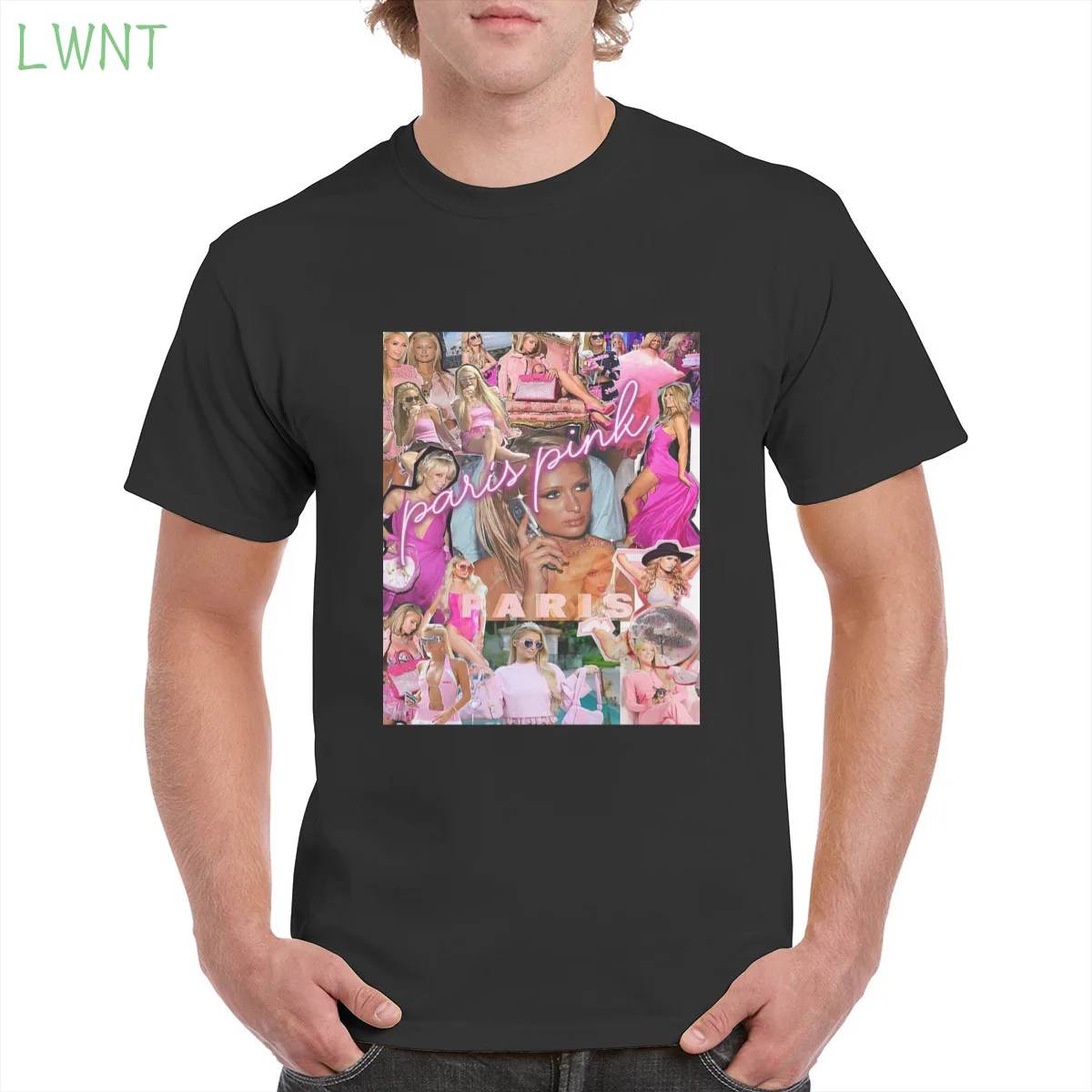 

100% cotton Sweet music singer Paris Hilton print t shirt Sexy model graphic tshirt gothic punk oversized women/men's T-Shirts
