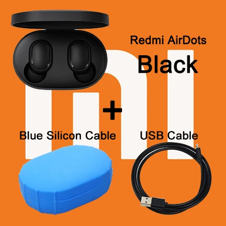 CN Add Case Cable Xiaomi Redmi AirDots беспроводные Bluetooth наушники TWS 5,0 Голосовое управление DSP активное шумоподавление Гарнитура Bluetooth - Цвет: CN Add Case Cable