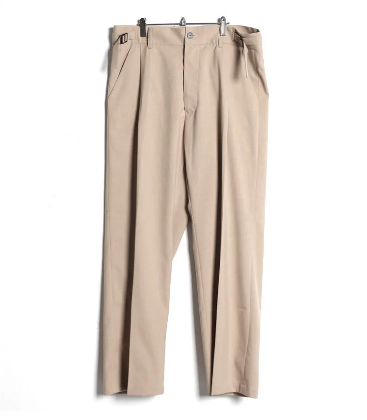 

Pants men's front pleated side with wide leg versatile Korean fashion loose straight vertical casual pants