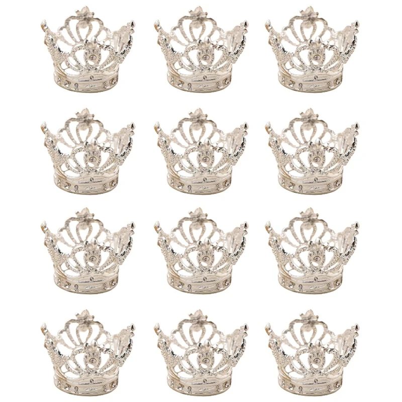 

12Pcs Crown Napkin Ring Metal Tissue Ring Napkin Buckle Suitable for Wedding Banquet Hotel Holiday Party Decor 2021