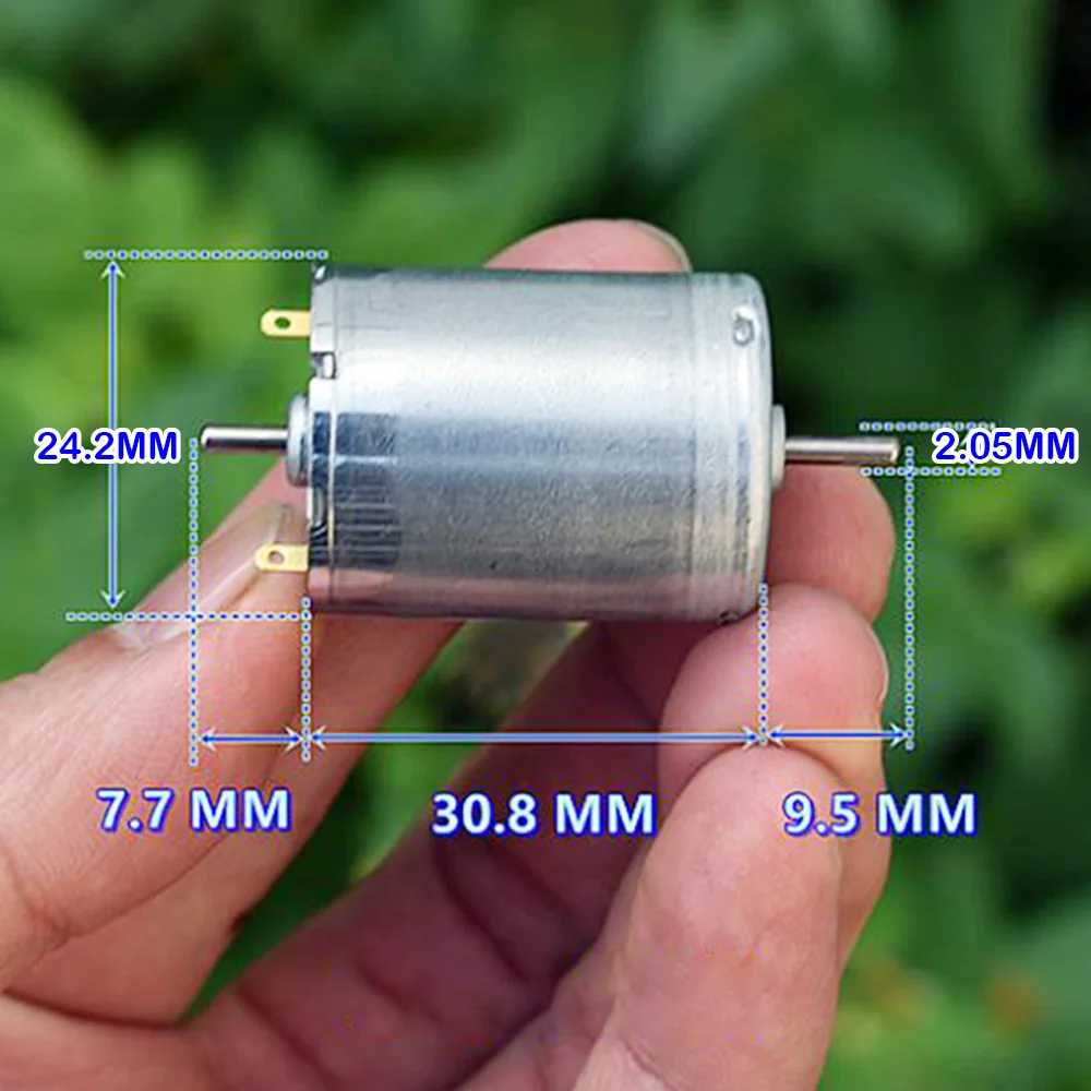 Стандартная Угольная щетка с двигателем постоянного тока 12-24 В Micro 370-16297, 13000 об/мин, высокоскоростной двойной выходной вал, большой крутящий момент, двигатель Fr Toy 370