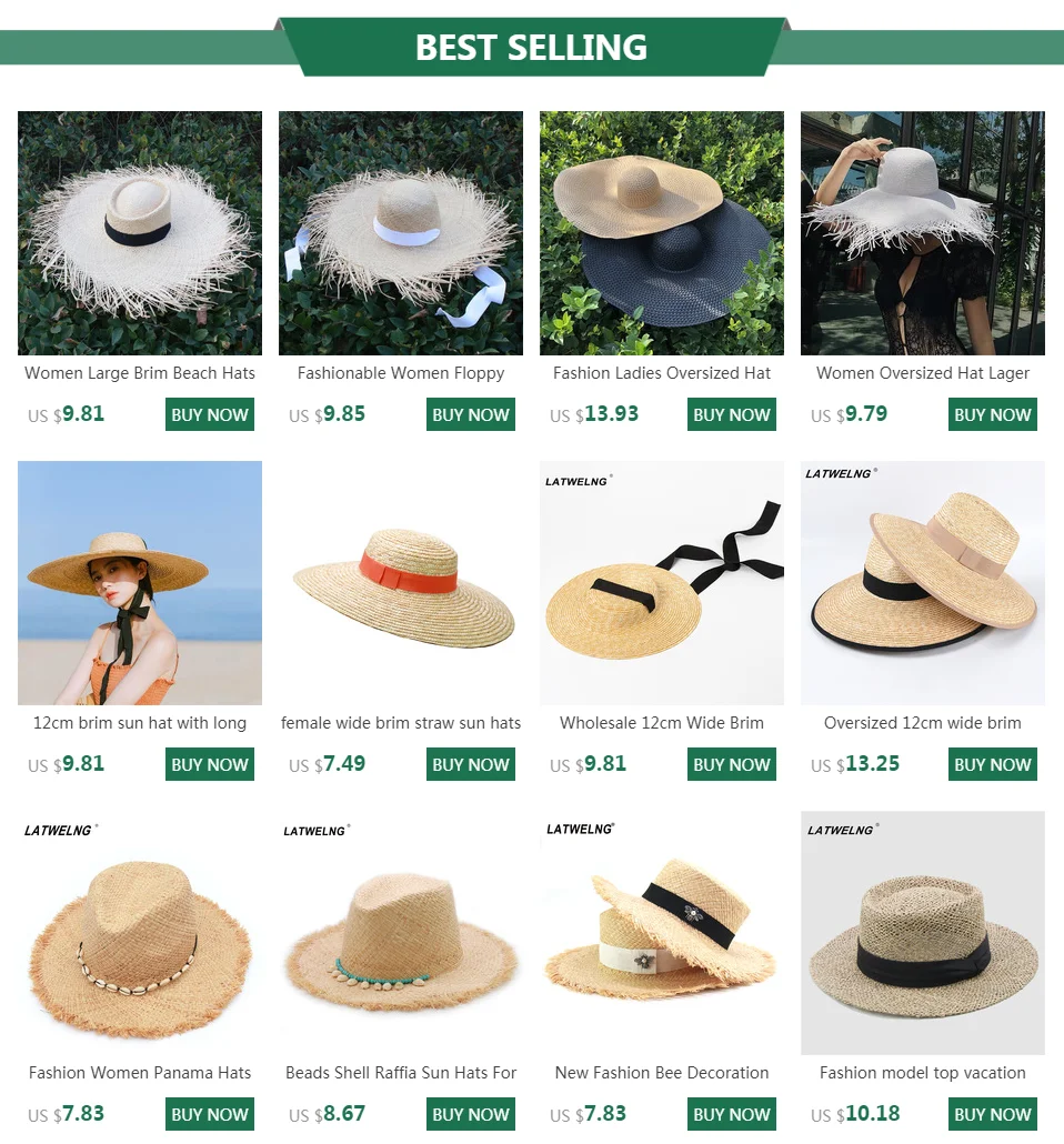 New Fashion Teddy Bear Ribbon Raffia Hat Women Summer Beach Hats Handmade Weave Soft Straw Hat Female Travel Caps Wholesale